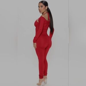 Fashion Nova Red Jumpsuit
